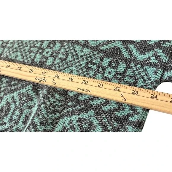 VTG Maser Austria Ski Jacquard Sweater Size 42 Geometric Mint Green Grey - Picture 5 of 9